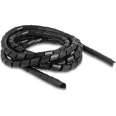 DeLOCK Spiralslang, flexible, 2 m x 12 mm, noir. -