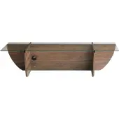Skye Decor , Lily TV - Walnut, Table de télévision, noyer, 100 % verre trempé, 158 x 35 x 40 cm