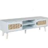 Beliani Meuble Tv Blanc Cassé Parton