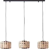 Brilliant Woodline Lampe à suspendre 3 flammes bambou