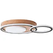 Brilliant Plafonnier rond en bois Karney