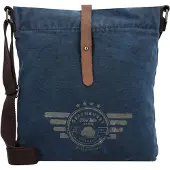 Green Burry Sac à bandoulière 'Aviator' bleu foncé / caramel