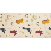 Beliani Tapis enfant multicolore en coton Dinosaure 80 x 150 cm TIOP (150 x 80 cm)