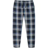 Schiesser Pantalon de pyjama 'Mix+Relax' bleu foncé / blanc