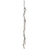J-Line Suspension 12 poissons albasia bois/raphia marron/blanc