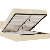 vidaXL Ottoman-lit avec matelas Crème 180x200 cm Tissu