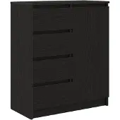 vidaXL Sideboard avec tiroirs noir aspect chêne 71x35x84 cm