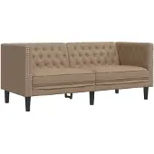 vidaXL Canapé Chesterfield 2 places Cappuccino Similicuir