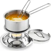 GEFU Set chauffe-sauce et chauffe-beurre 'Caloric' 6 pièces, Caquelon, Argent