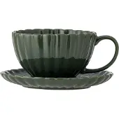 Bloomingville Ensemble de 6 tasses et soucoupes Latina vertes
