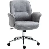 Vinsetto Chaise de bureau , pivotante et réglable, en microfibre, gris clair
