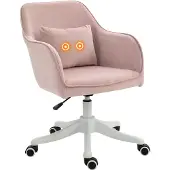 Vinsetto Massage Bureaustoel Bureaustoel Werkstoel met Vibratie functie Fluweel Roze