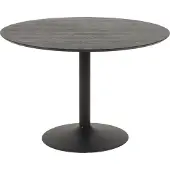 Fonq Table de salle à manger Heeze - MDF - Noir - Ø 110 cm - 74 cm de haut - Rond - Table de salle à manger - Table de cuisine