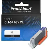 PrintAbout Cartouche compatible pour Canon CLI-571GY XL - Gris - Grande capacité