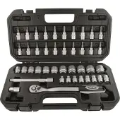 VAR 42 Piece Professional Ratchet Wrench Set Black One Size