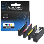 PrintAbout Cartouche compatible pour Epson 35XL (T3596) - 4 couleurs - Multipack