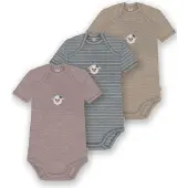 Normani Barboteuse / body 'Tauranga' beige chiné / bleu-gris / rose ancienne