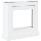 vidaXL Bordure de cheminée Blanc 90x30x90 cm Bois composite