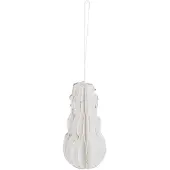J-Line Suspension bonhomme de neige coton maché blanc/or