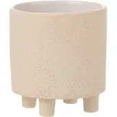J-Line Cache pot sable ceramique beige small