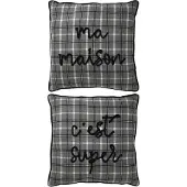 J-Line Coussin texte poly gris ass2