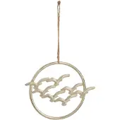 J-Line Suspension oiseaux cercle aluminium argent