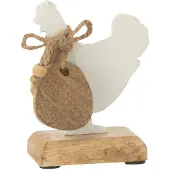 J-Line Collier uf de Coq - Aluminium - Blanc - Petit