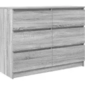 vidaXL Sideboard Gris Sonoma 100x35x76 cm Bois composite