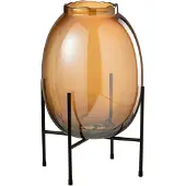 J-Line Vase sur pied verre marron large