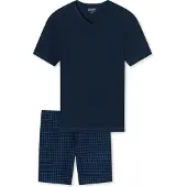 Schiesser Pyjama court bleu / bleu nuit