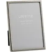 J-Line Cadre photo lignes obliques 13x18 metal argent medium