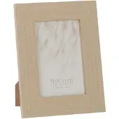 J-Line Cadre photo 10x15cm tisse texture polystyrene beige clair