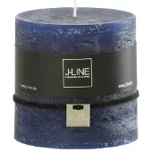 J-Line Bougie cylindrique bleu fonce 64h