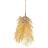 J-Line Suspension plumes ocre jaune strass