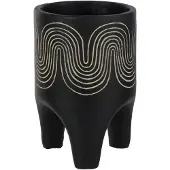 J-Line Cachepot sur pied golf ciment noir large