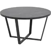Actona Table basse Amanda Ø77 - marbre/noir