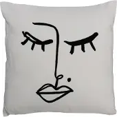 J-Line Coussin melissa coton noir/blanc