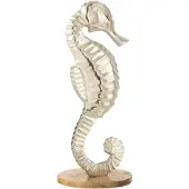 J-Line Hippocampe Sur Socle - Aluminium - Argent - Large