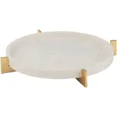 J-Line Plateau marbre base metal gris/champagne