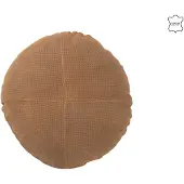 J-Line Coussin rond cuir camel