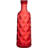 J-Line Bouteille martelee boite cadeau plastique rouge