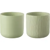 J-Line Cachepot gen ceramique pistache medium assortiment de 2