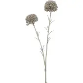 J-Line Branche marigold 2 fleurs+paillettes plastique vert clair