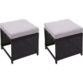 MCW 2x Poly-Rattan Tabouret -G16