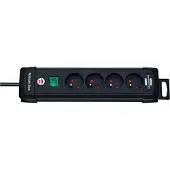 Brennenstuhl Premium-Line Multiprise 4 Entrées Noir 1,8 Mètre