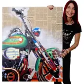 MCW Peinture à l'huile Moto peinte à la main