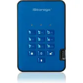 ISTORAGE diskAshur² - Disque dur - chiffré - 500 Go - externe (portable) - USB 3.1 Gen 1 - 5400 tours/min - mémoire tampon : 8 Mo - AES 256 bits, FIPS 197 - Bleu océan - Conformité TAA