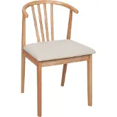 Beliani Lot de 2 chaises de salle à manger beige clair bois d'hévéa polyester assise tapissée bois clair