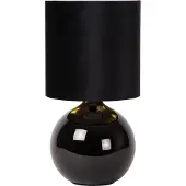 Lucide Lampe de table avec abat-jour Esterad noir, 1xE14x40W, verre, dimensions : 47x24x24 cm, IP20,