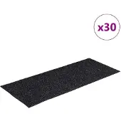 vidaXL Tapis d'escalier autocollants 30 pièces 60 x 25 cm Gris Rectangulaire